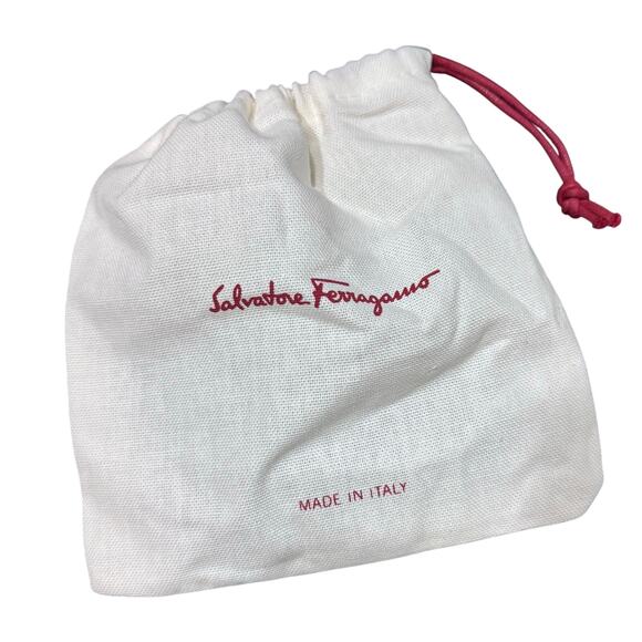 NWT Auth Salvatore Ferragamo Gancini Black Red Leather Card Case Holder - Picture 11 of 12